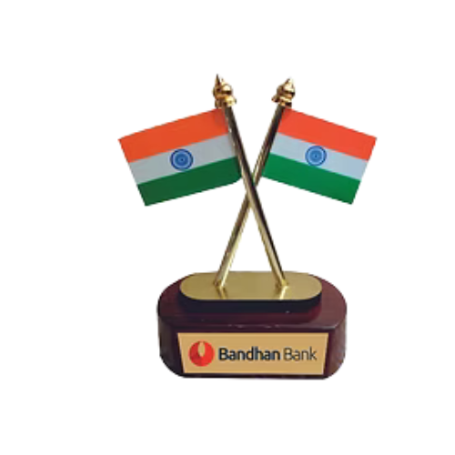 WK-71 🇮🇳 Dual Indian Flag Desk Showpiece
