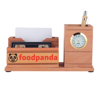 Wooden Desk Organizer with Clock (WK-51)...