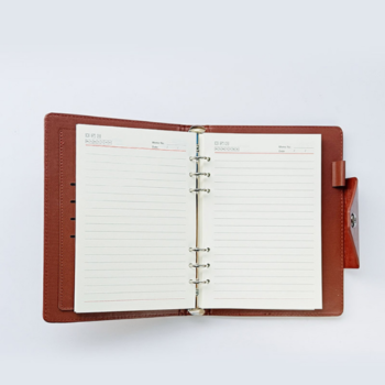 OS124 Premium Leatherette Executive Notebook with Button Closure