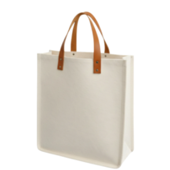 OS449 Premium Canvas Tote Bag with Leather...