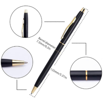 OS185 Executive Slim Metal Ball Pen (Black...