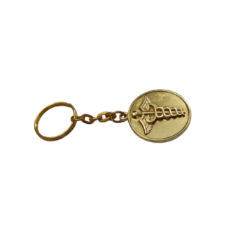 OS242 Premium Gold Round Metal Keychain...