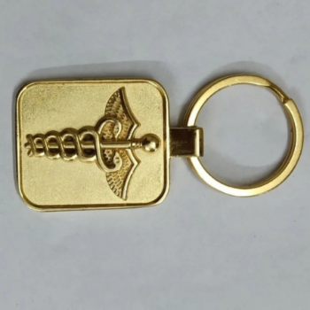 OS243 Premium Gold Metal Keychain (Rectangle)...