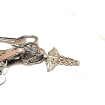 OS244 Medical Symbol Metal Keychain (Silver Finish)...